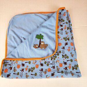 Gymboree baby blanket Rainforest Creature Monkey Palm tree Jungle